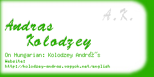 andras kolodzey business card